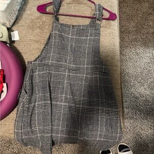 Plaid Pinafore Dress Overall